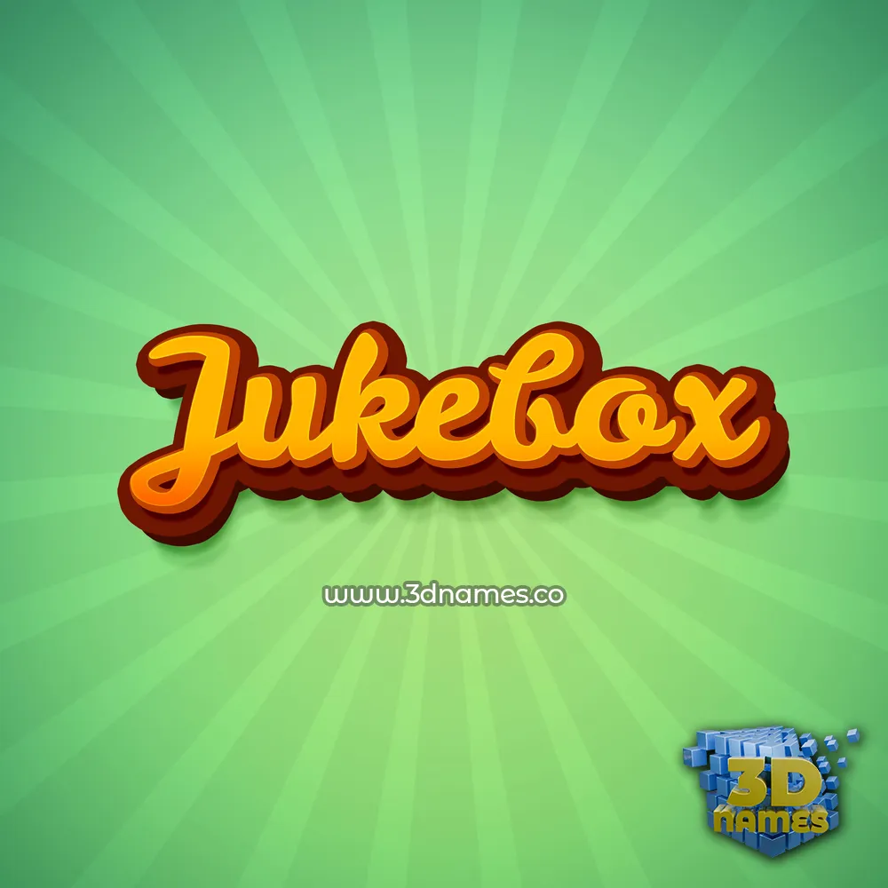 jukebox in Green Rays style - 3D name wallpaper