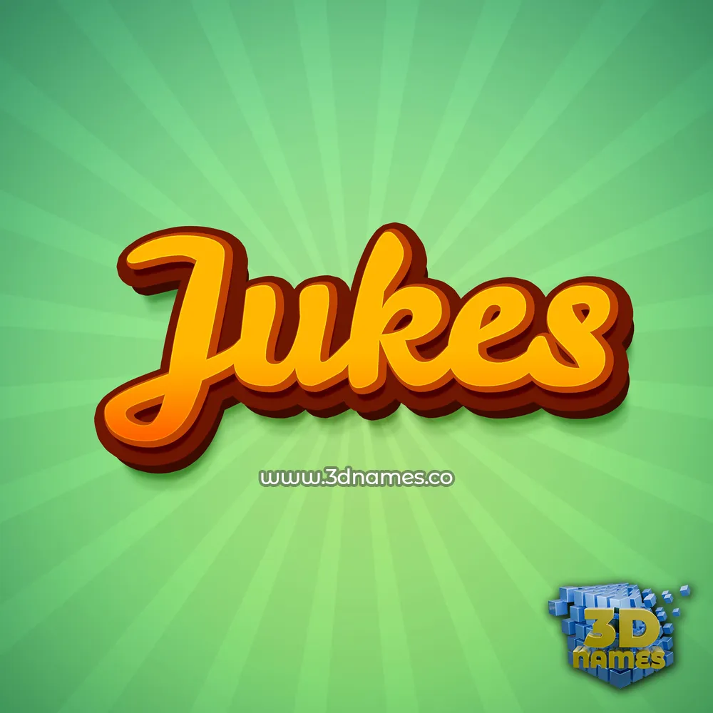 jukes in Green Rays style - 3D name wallpaper