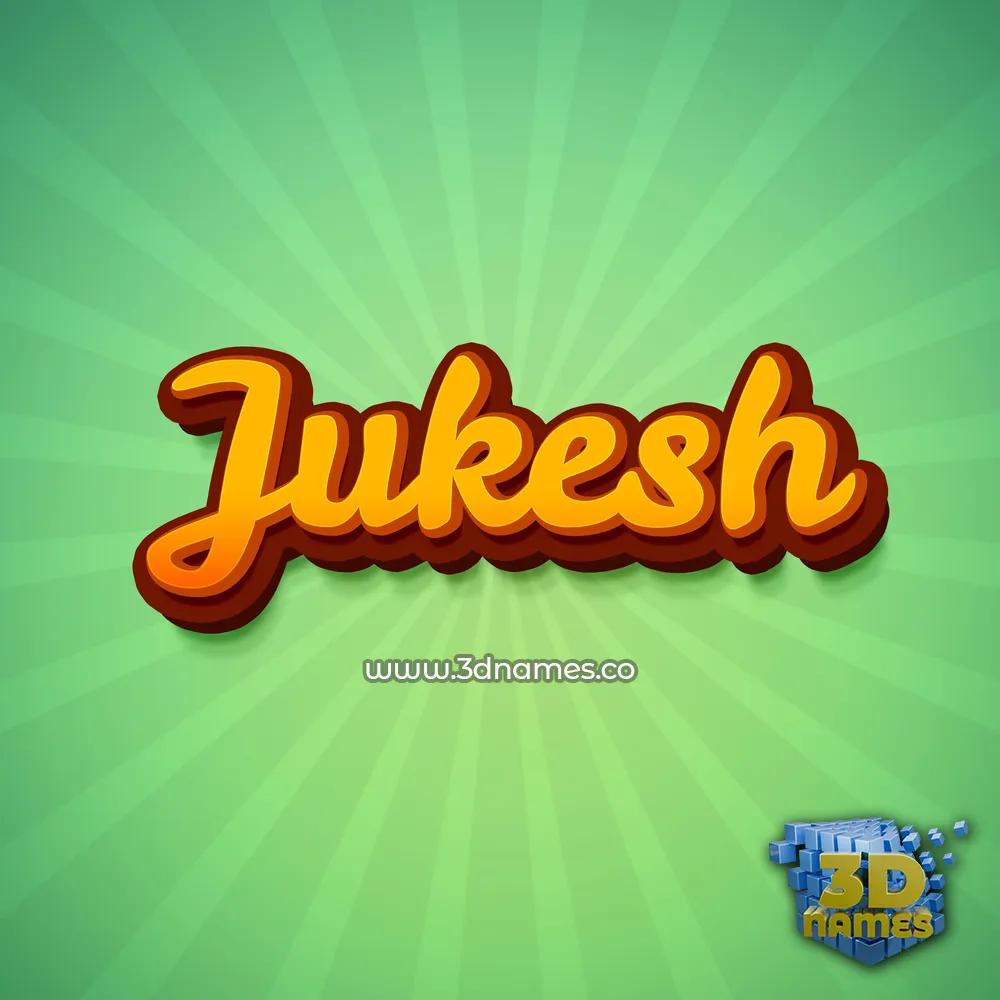 jukesh in Green Rays style - 3D name wallpaper