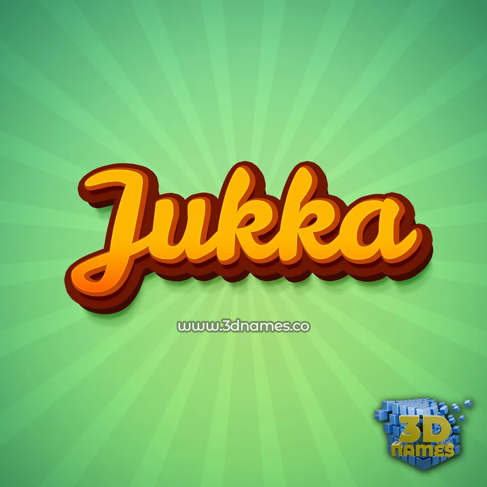 jukka in Green Rays style - 3D name wallpaper