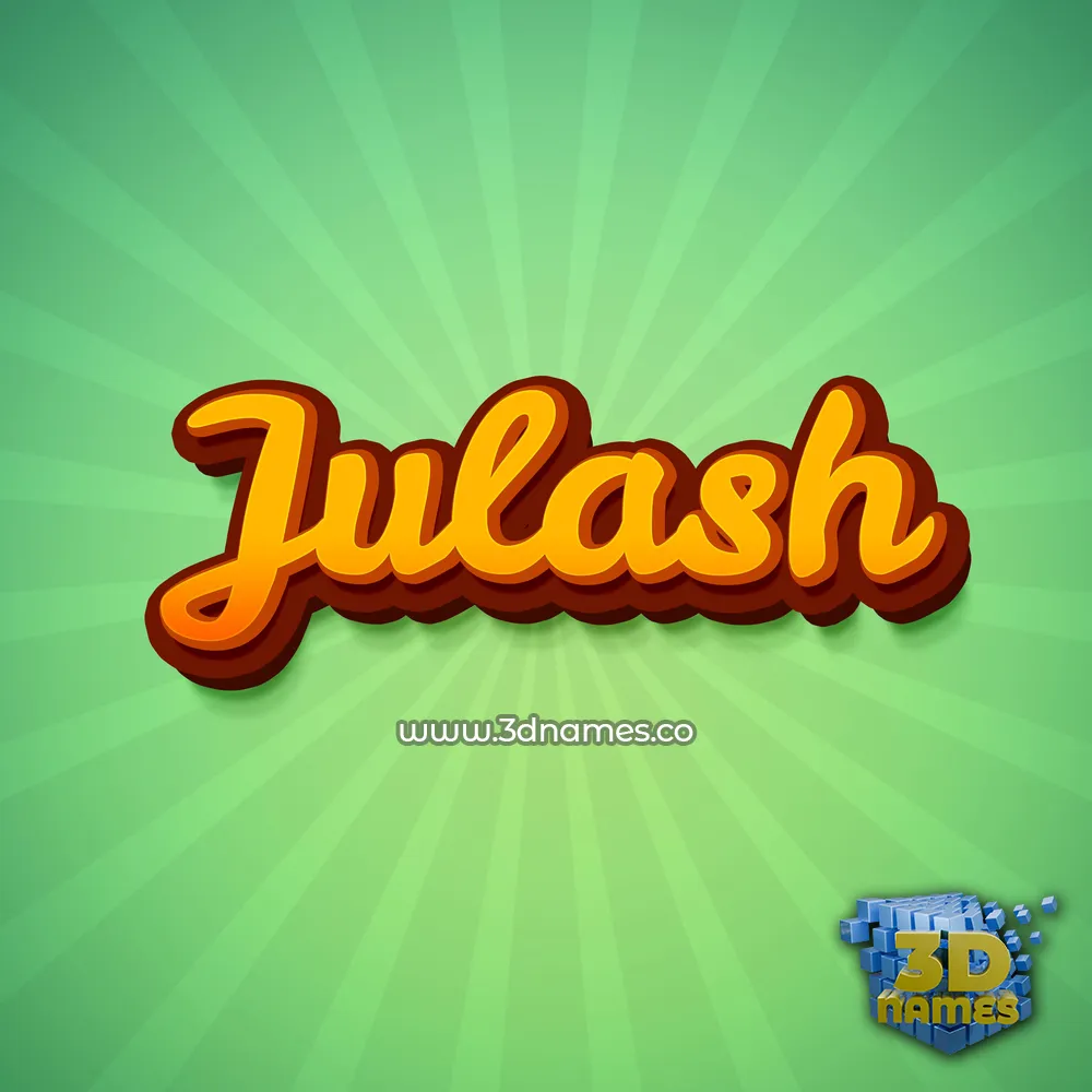 julash in Green Rays style - 3D name wallpaper