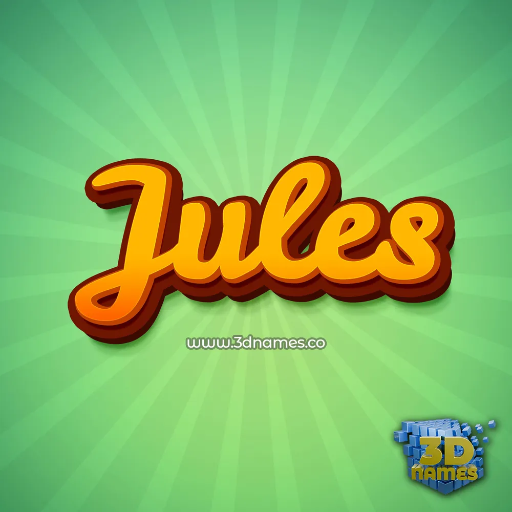 jules in Green Rays style - 3D name wallpaper
