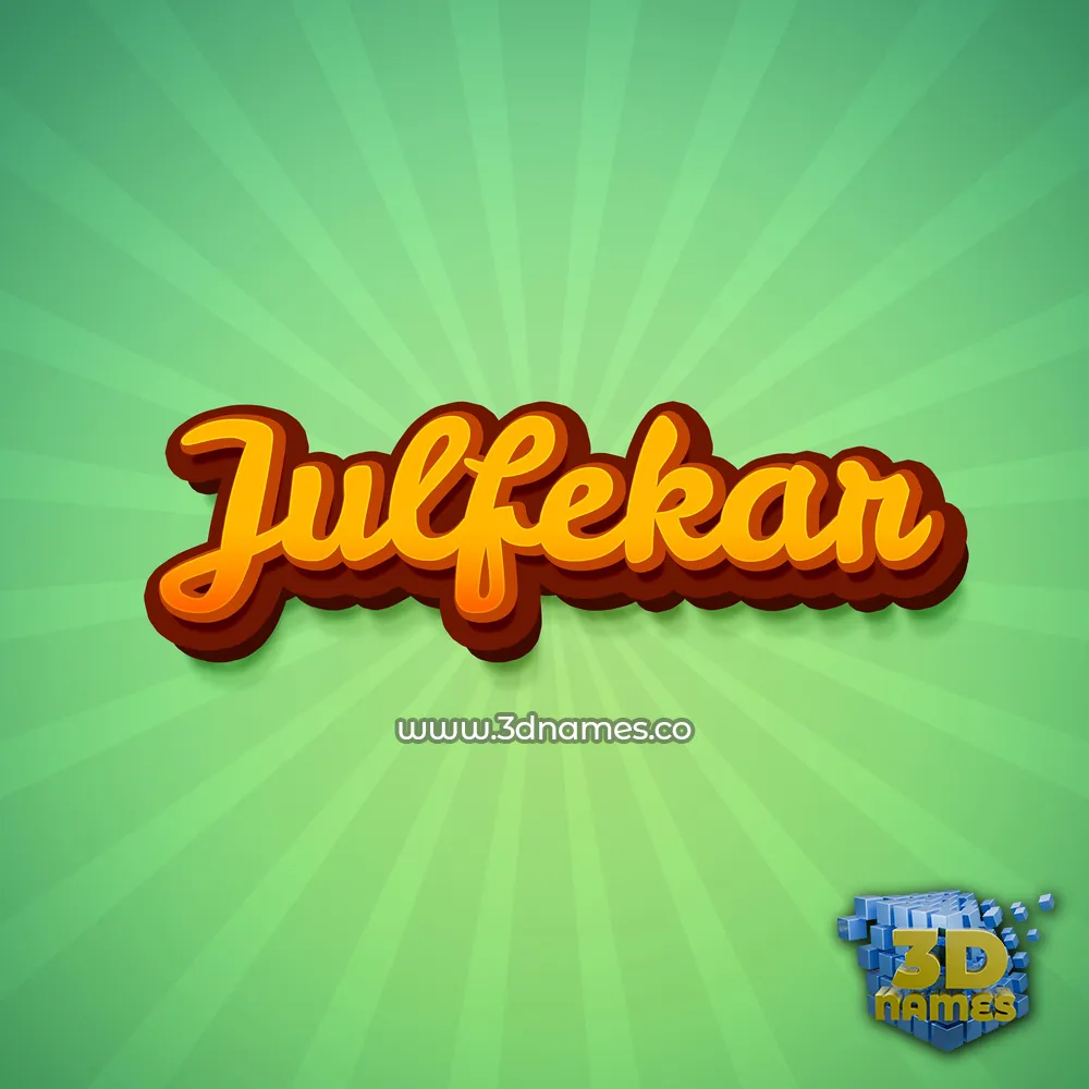 julfekar in Green Rays style - 3D name wallpaper