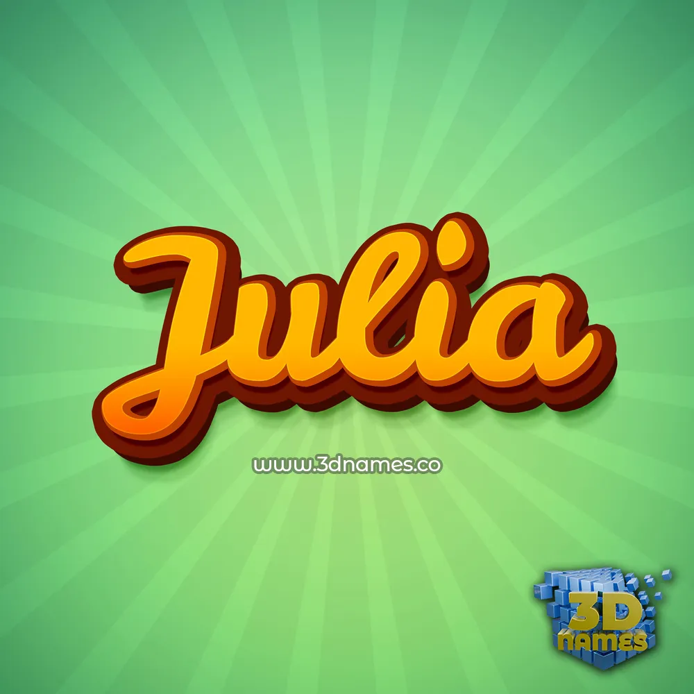 julia in Green Rays style - 3D name wallpaper