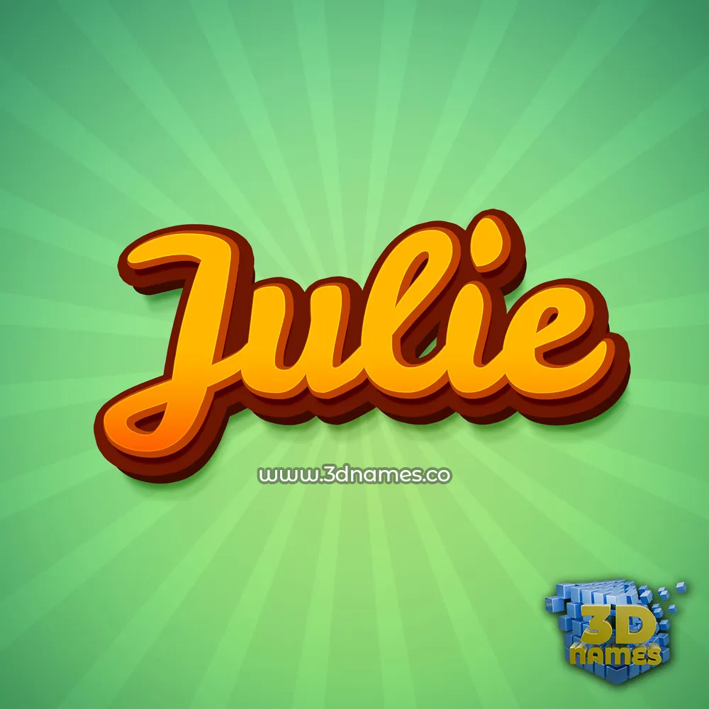 julie in Green Rays style - 3D name wallpaper