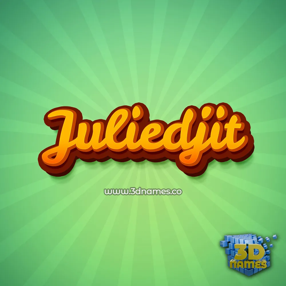 juliedjit in Green Rays style - 3D name wallpaper