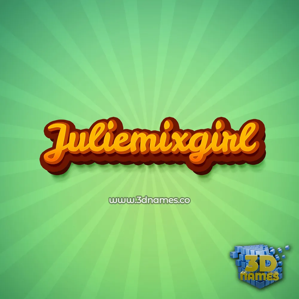juliemixgirl in Green Rays style - 3D name wallpaper