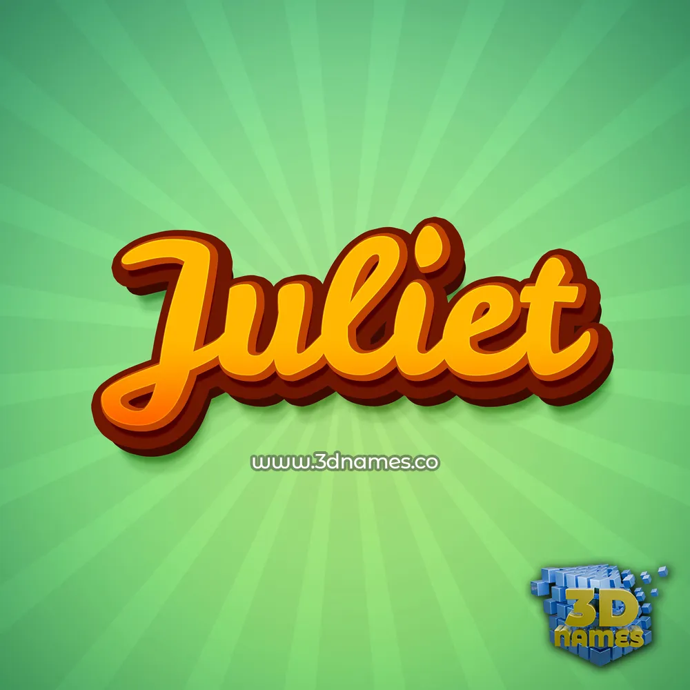 juliet in Green Rays style - 3D name wallpaper