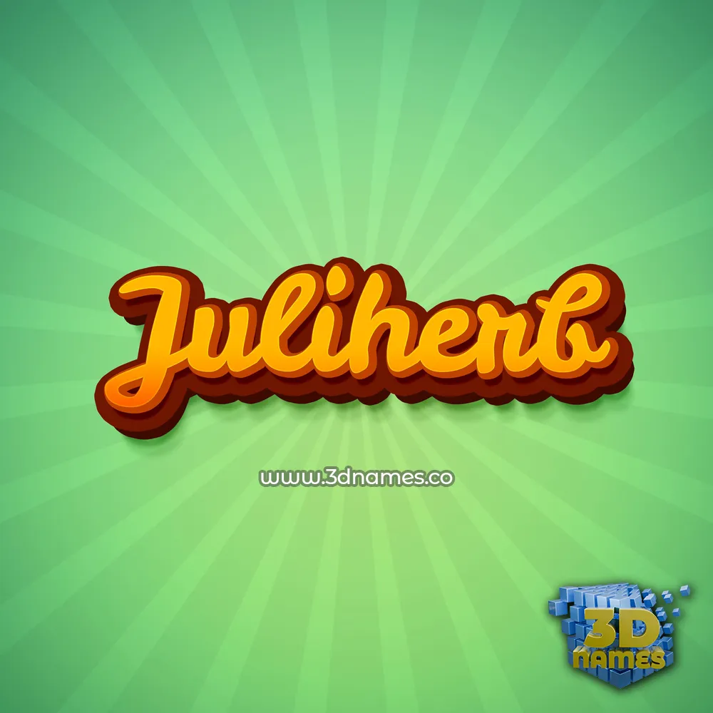 juliherb in Green Rays style - 3D name wallpaper