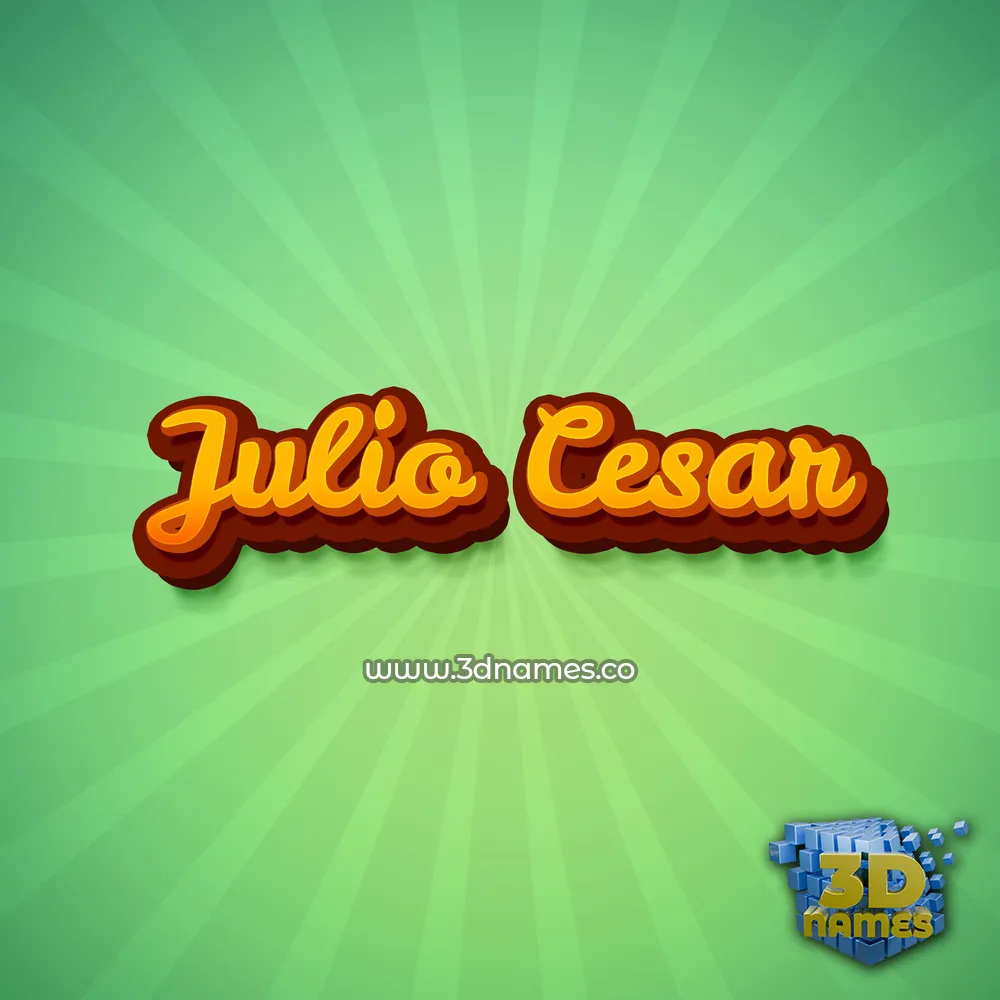 julio cesar in Green Rays style - 3D name wallpaper
