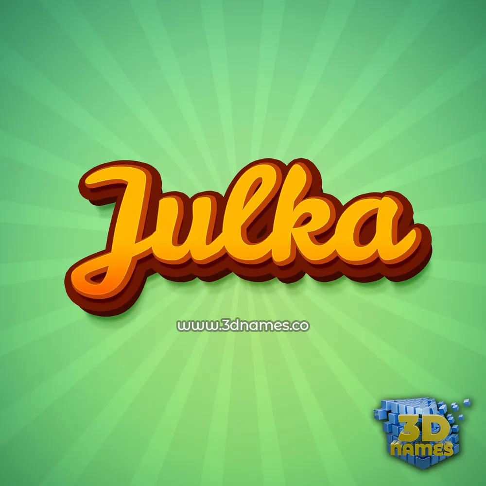 julka in Green Rays style - 3D name wallpaper