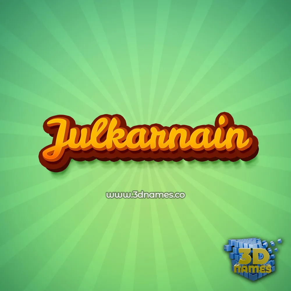 julkarnain in Green Rays style - 3D name wallpaper