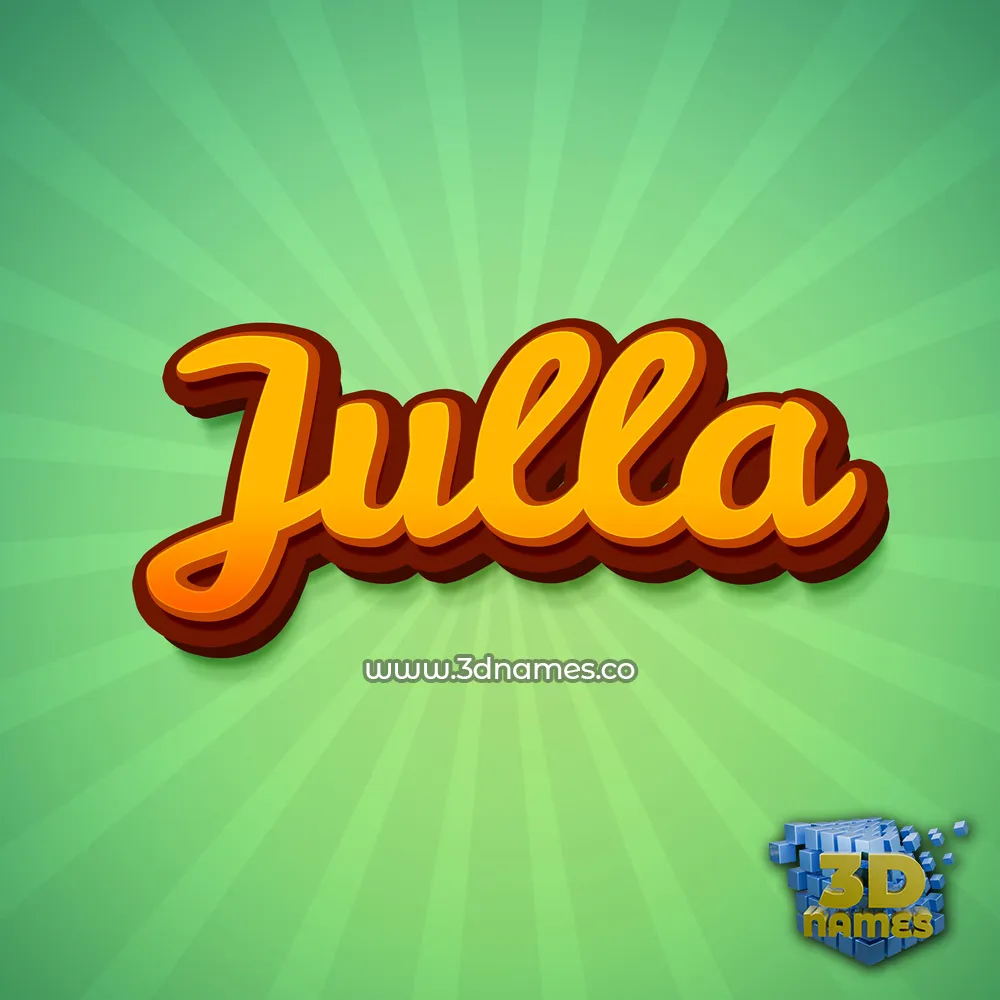 julla in Green Rays style - 3D name wallpaper