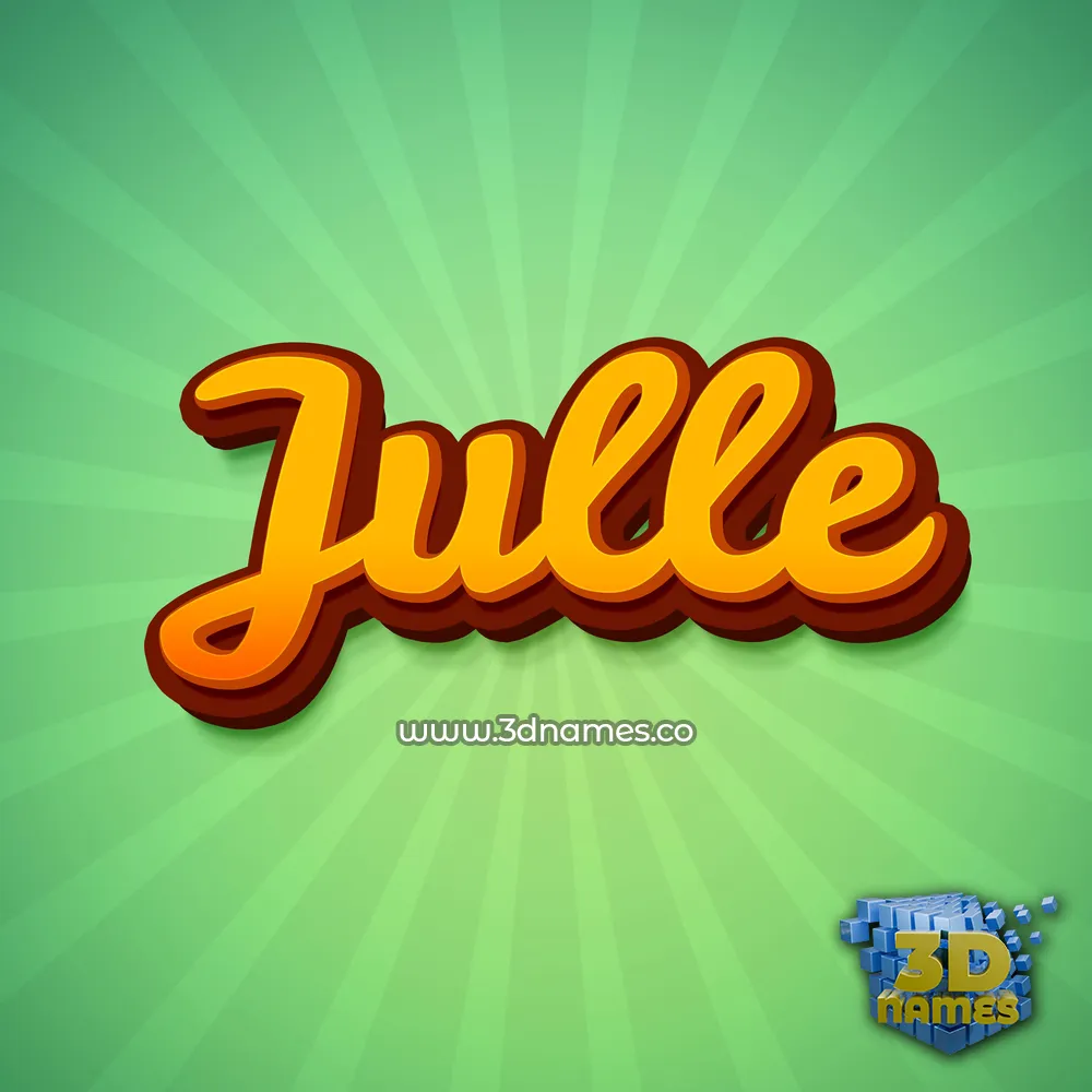 julle in Green Rays style - 3D name wallpaper