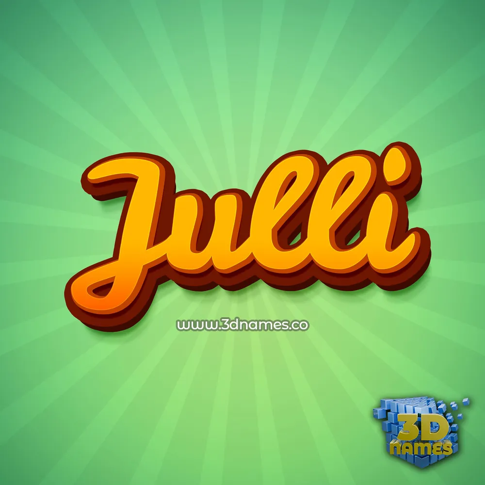 julli in Green Rays style - 3D name wallpaper