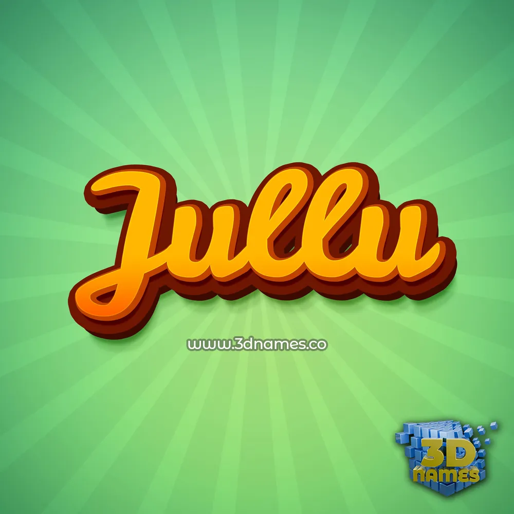 jullu in Green Rays style - 3D name wallpaper