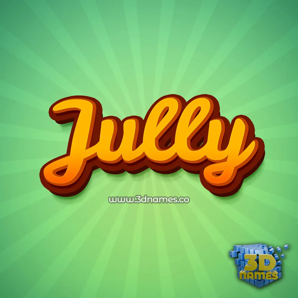 jully in Green Rays style - 3D name wallpaper