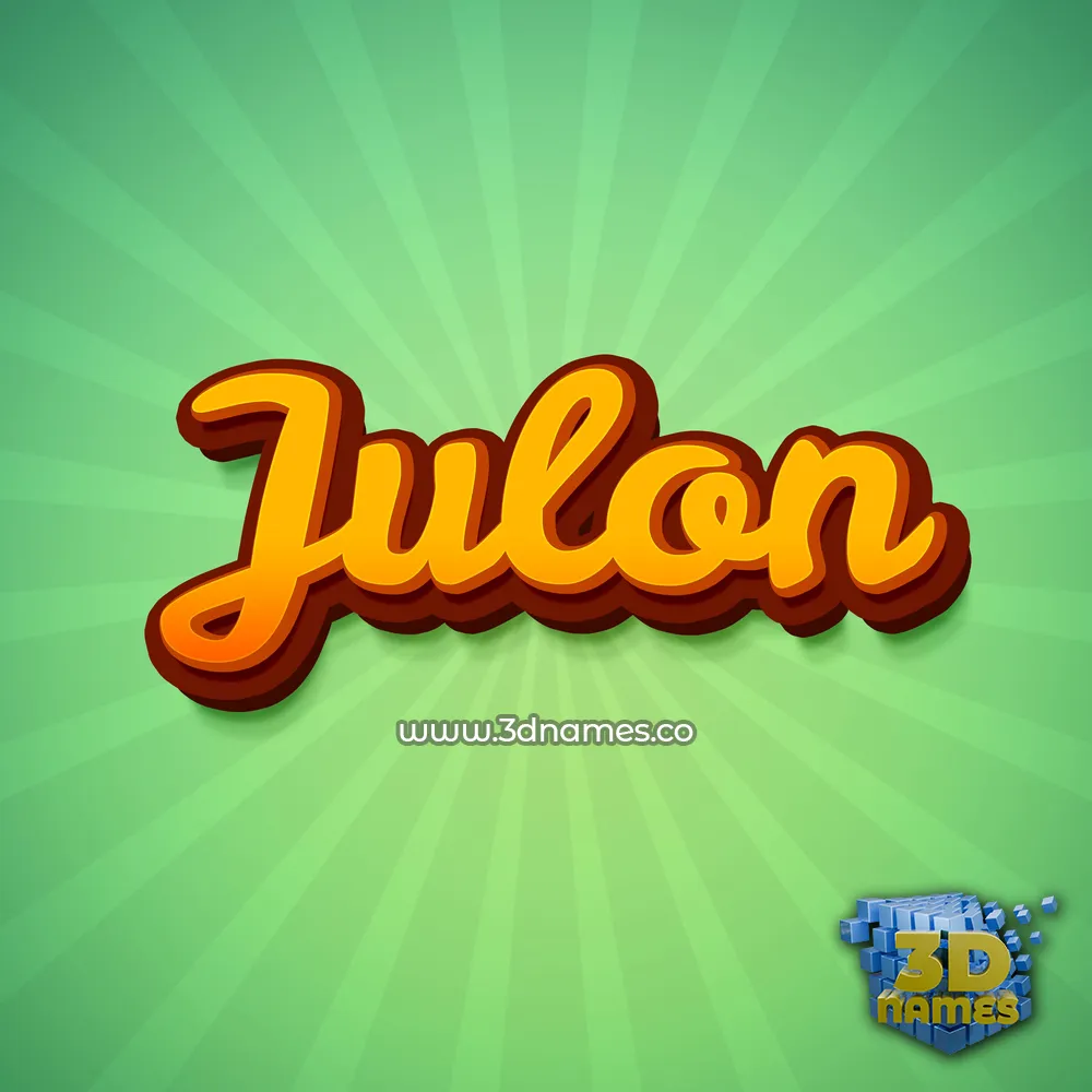 julon in Green Rays style - 3D name wallpaper