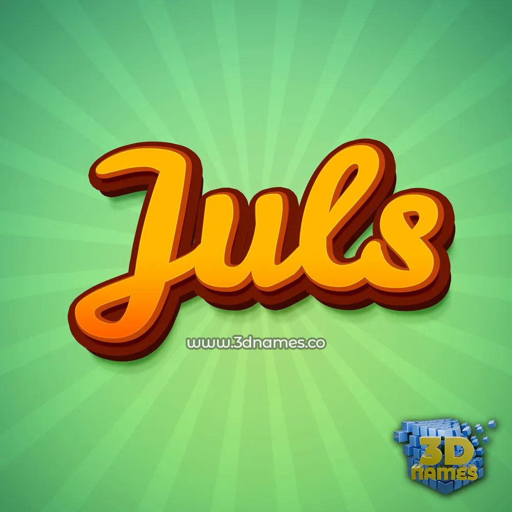 juls in Green Rays style - 3D name wallpaper