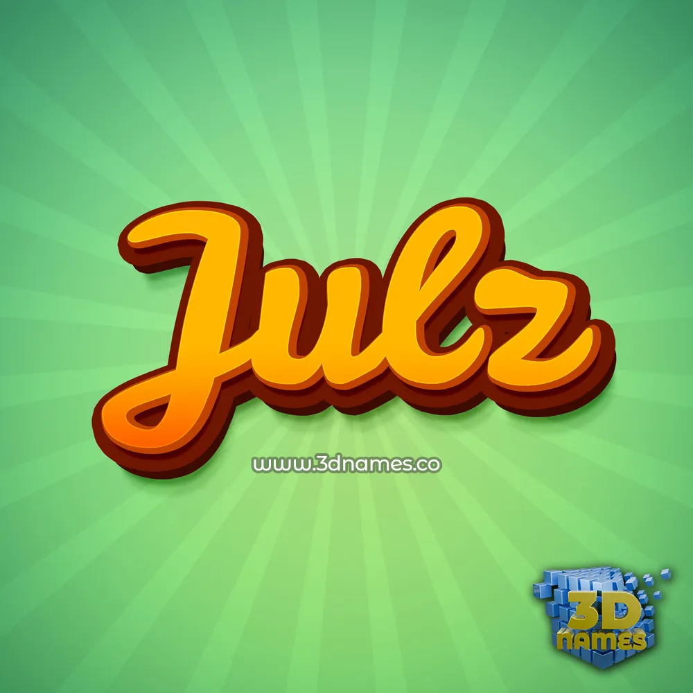 julz in Green Rays style - 3D name wallpaper