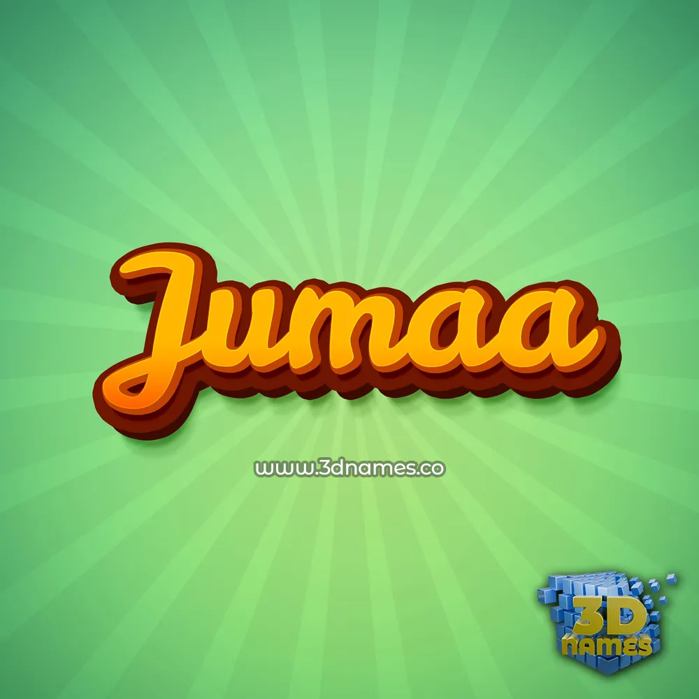 jumaa in Green Rays style - 3D name wallpaper
