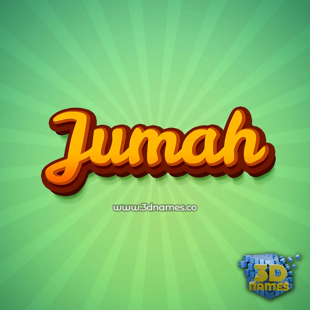 jumah in Green Rays style - 3D name wallpaper