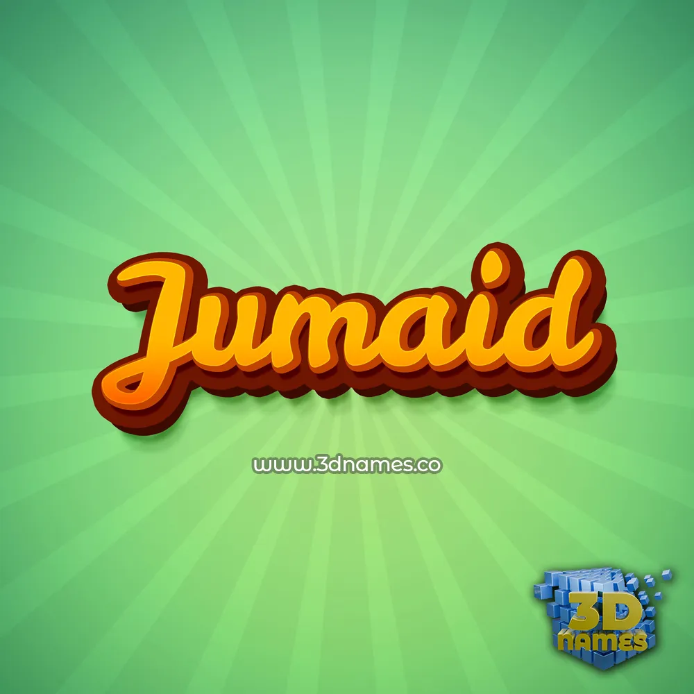 jumaid in Green Rays style - 3D name wallpaper