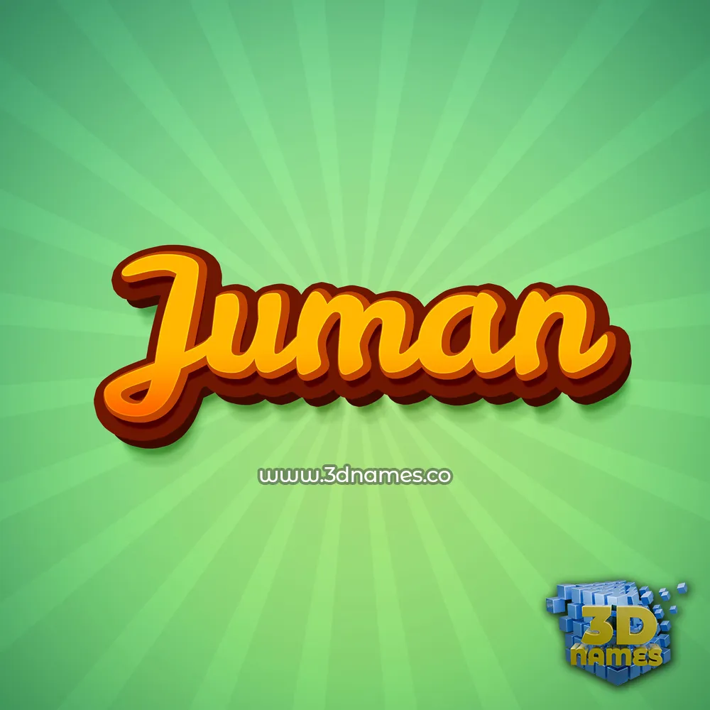 juman in Green Rays style - 3D name wallpaper