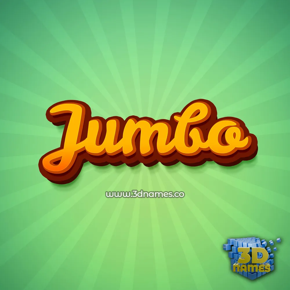 jumbo in Green Rays style - 3D name wallpaper