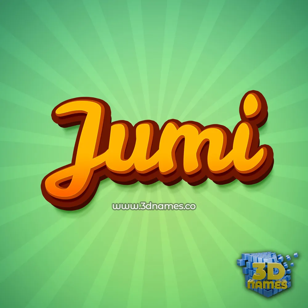 jumi in Green Rays style - 3D name wallpaper