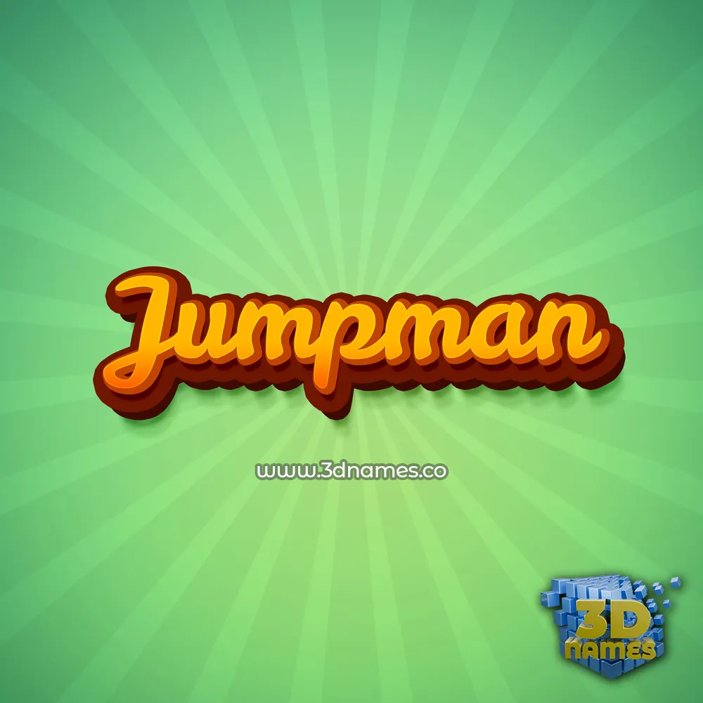 jumpman in Green Rays style - 3D name wallpaper