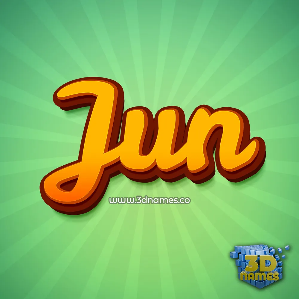 jun in Green Rays style - 3D name wallpaper
