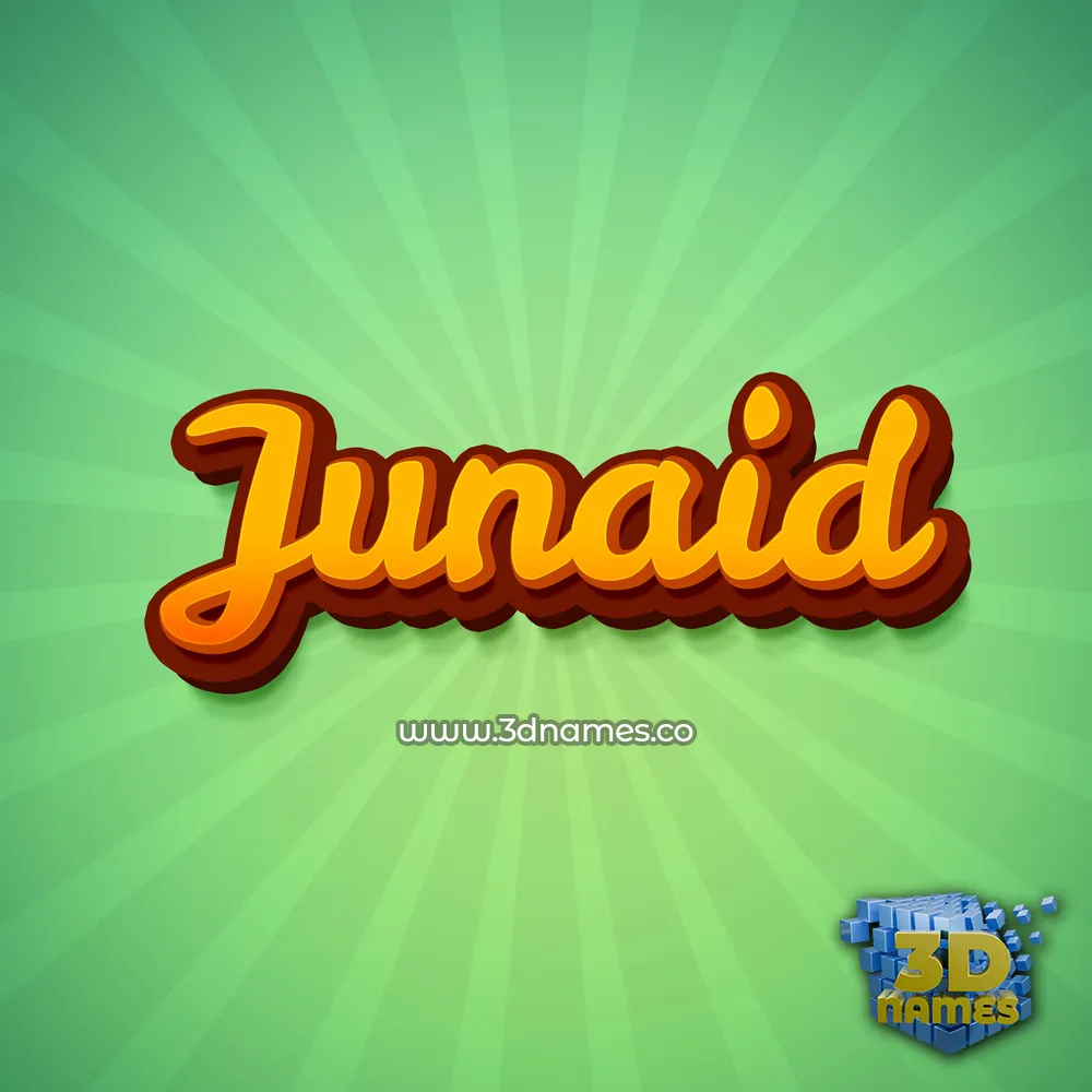 junaid in Green Rays style - 3D name wallpaper