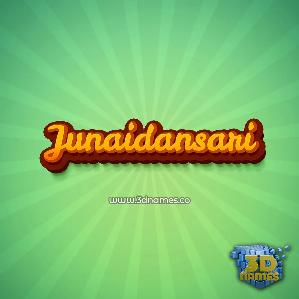 junaidansari in Green Rays style - 3D name wallpaper