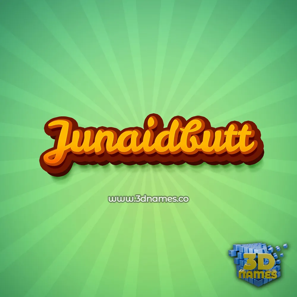 junaidbutt in Green Rays style - 3D name wallpaper