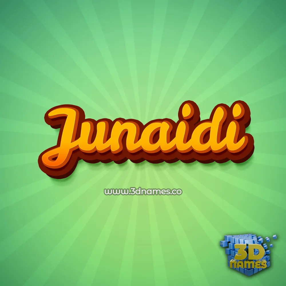 junaidi in Green Rays style - 3D name wallpaper