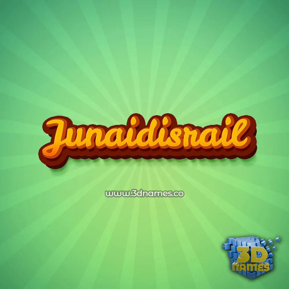 junaidisrail in Green Rays style - 3D name wallpaper