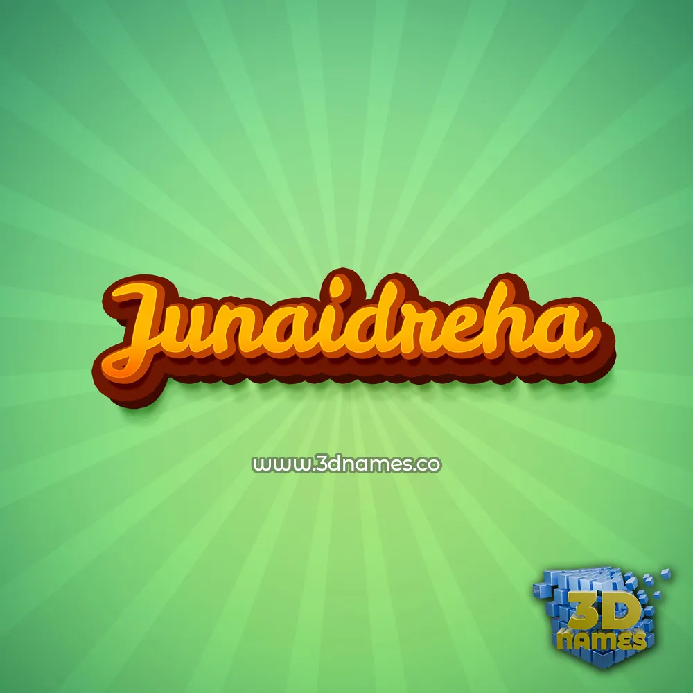 junaidreha in Green Rays style - 3D name wallpaper