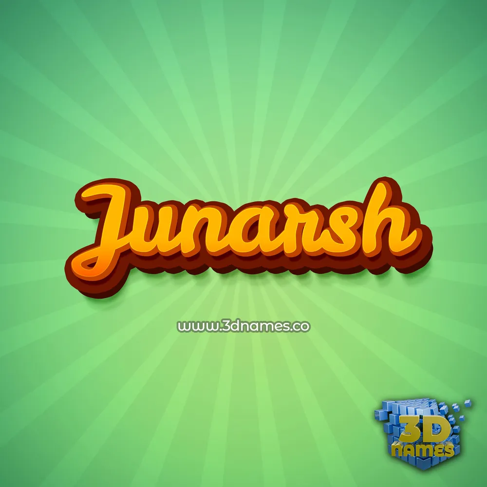 junarsh in Green Rays style - 3D name wallpaper