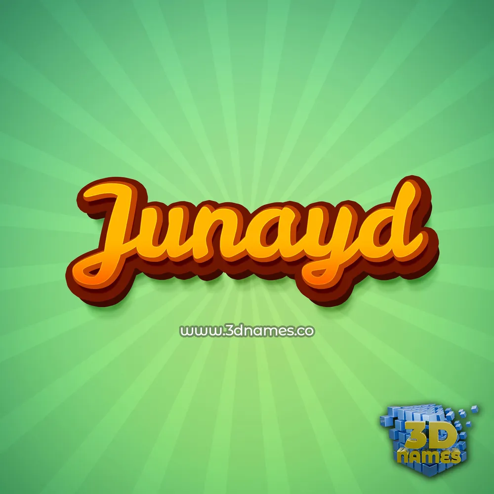 junayd in Green Rays style - 3D name wallpaper