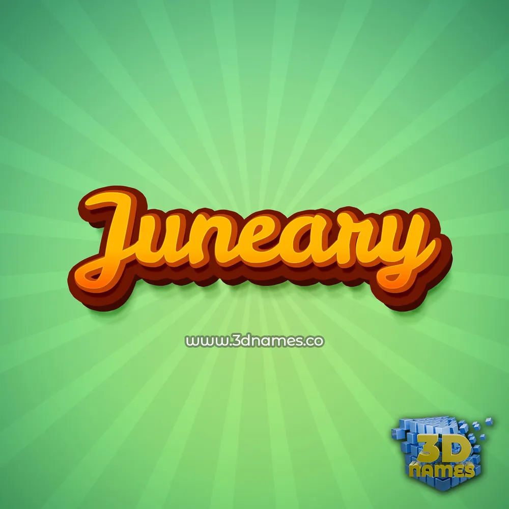 juneary in Green Rays style - 3D name wallpaper