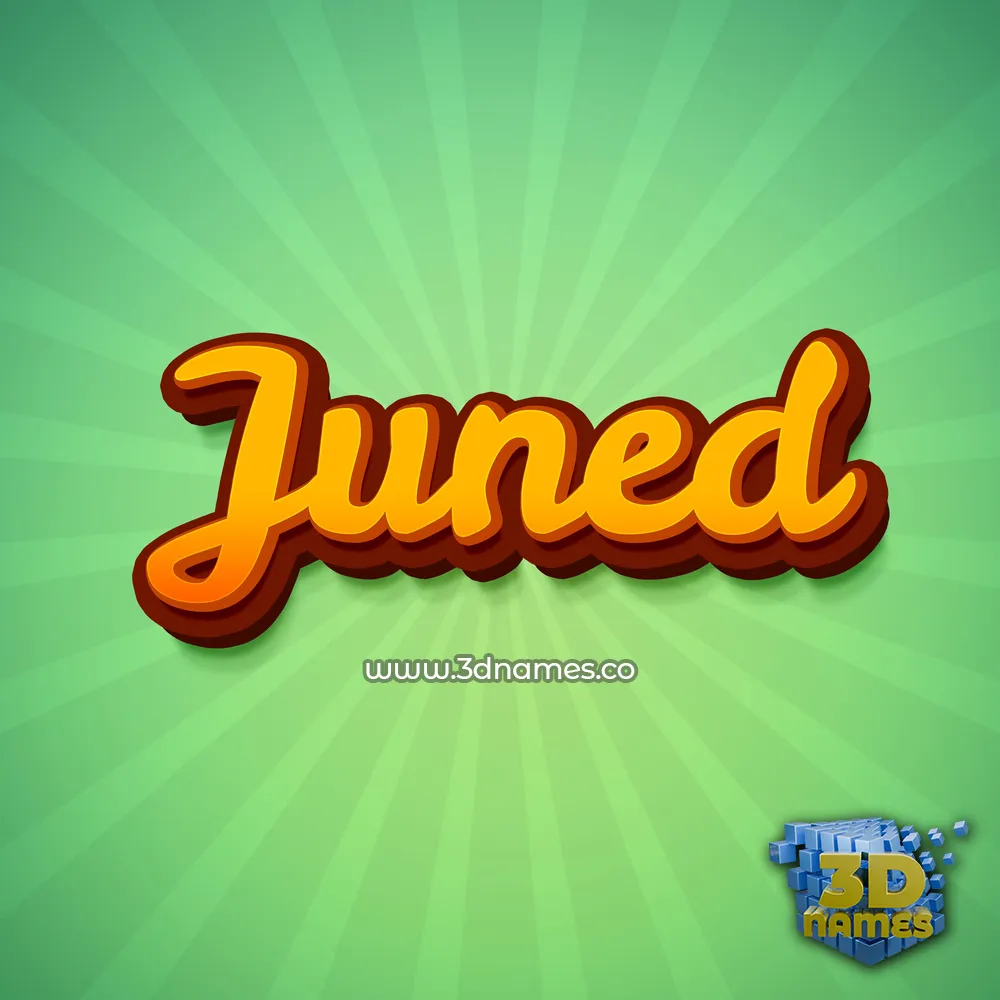 juned in Green Rays style - 3D name wallpaper