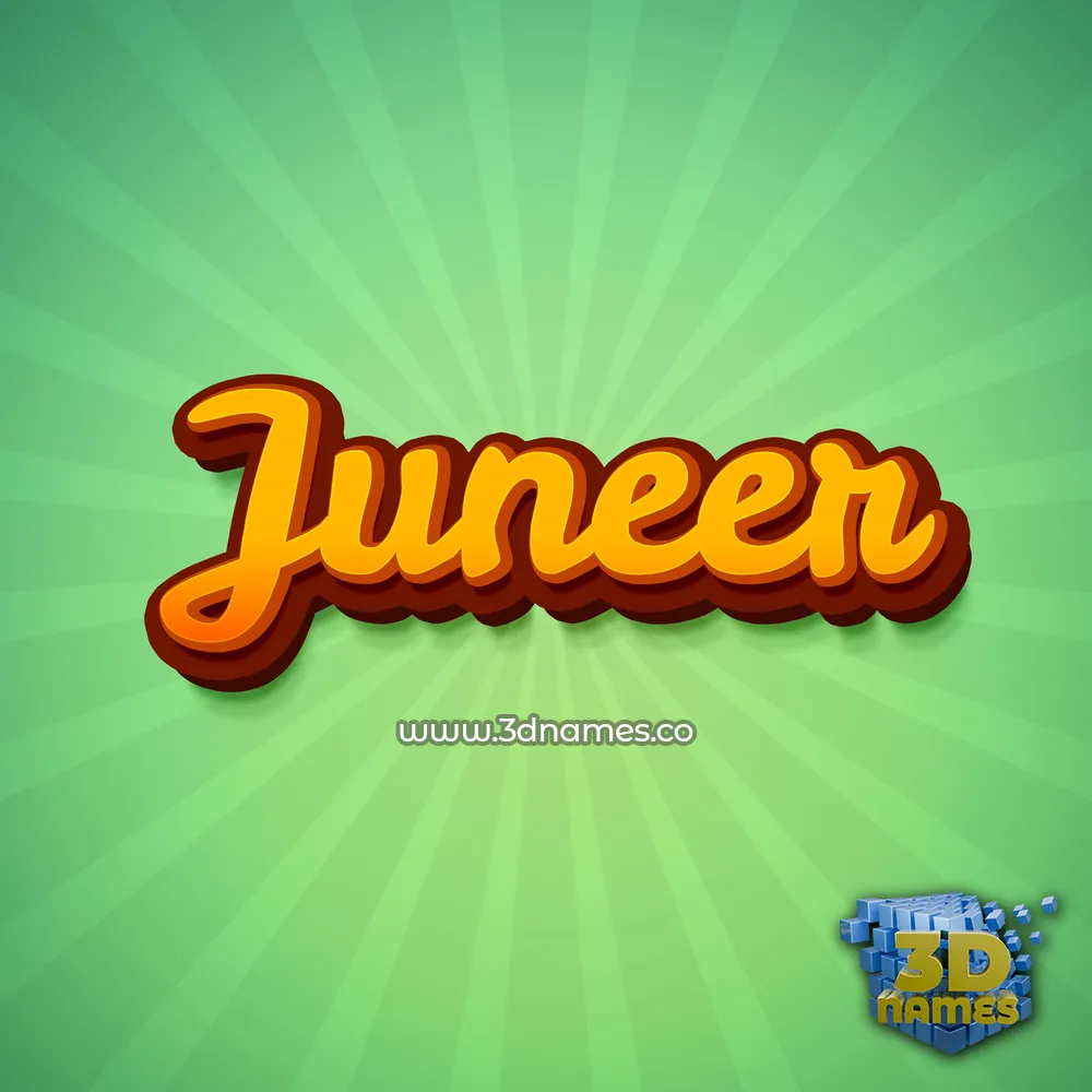 juneer in Green Rays style - 3D name wallpaper