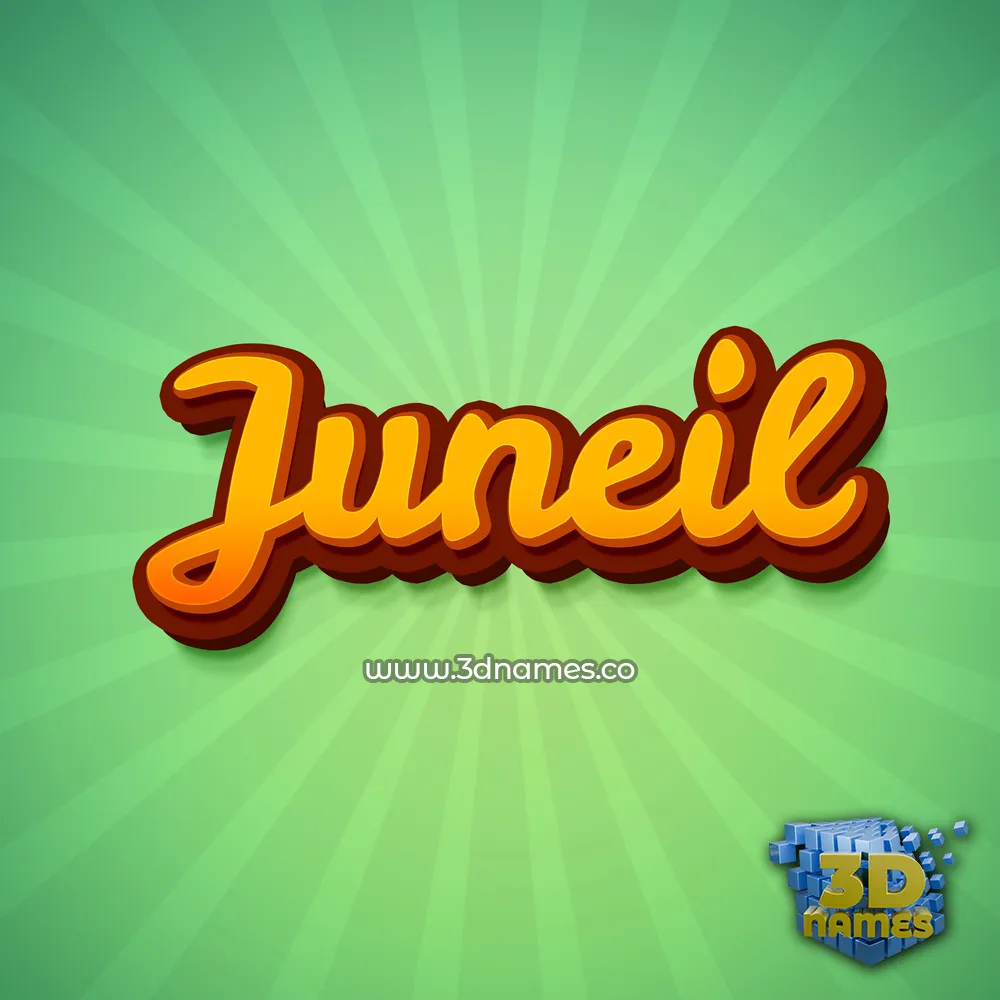 juneil in Green Rays style - 3D name wallpaper