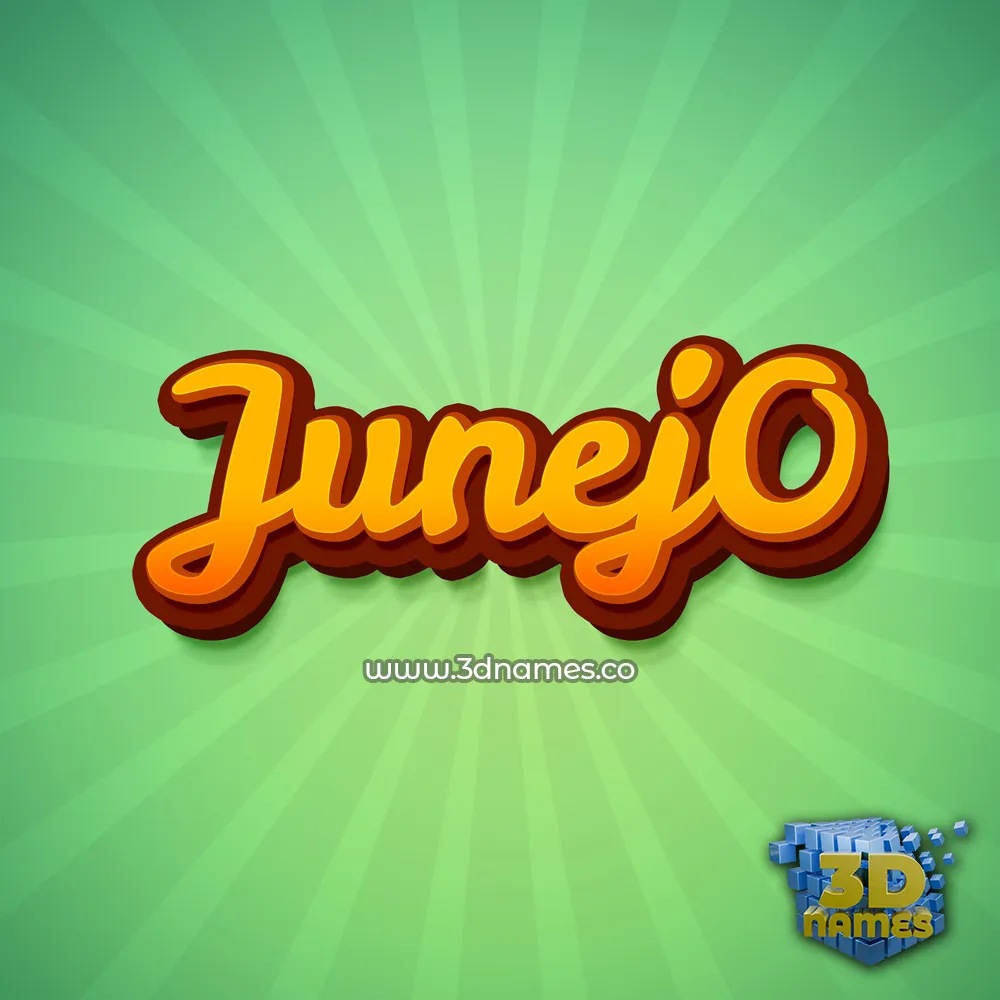 junej0 in Green Rays style - 3D name wallpaper