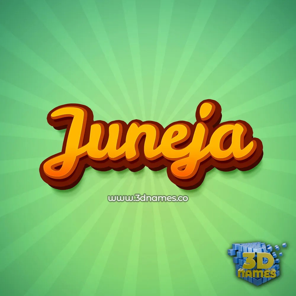 juneja in Green Rays style - 3D name wallpaper