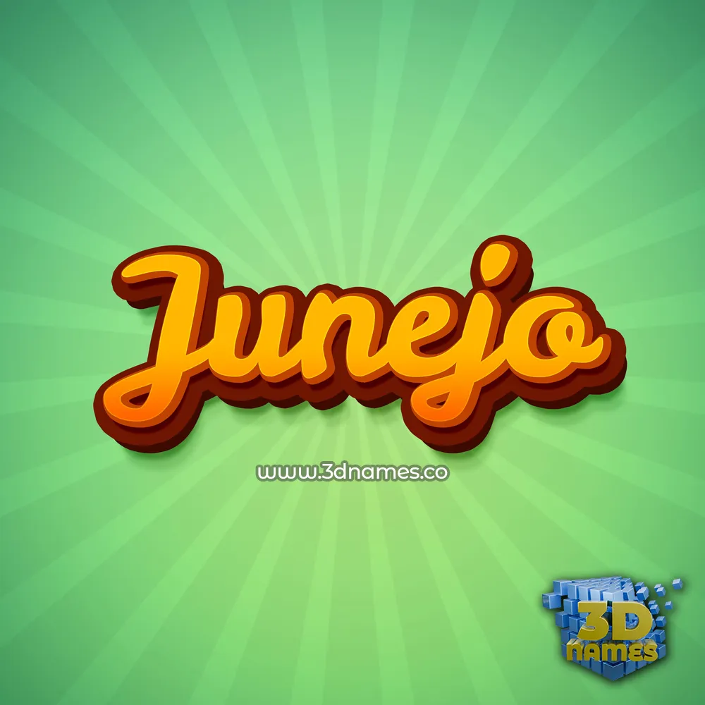 junejo in Green Rays style - 3D name wallpaper