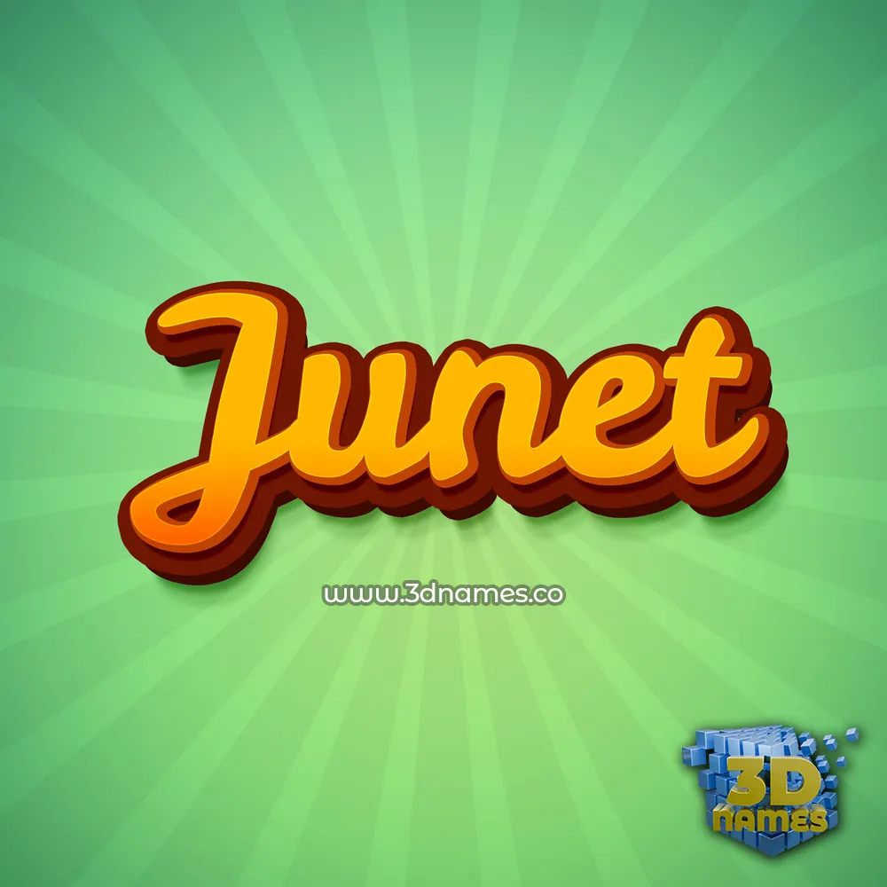 junet in Green Rays style - 3D name wallpaper