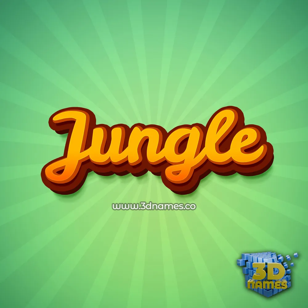 jungle in Green Rays style - 3D name wallpaper