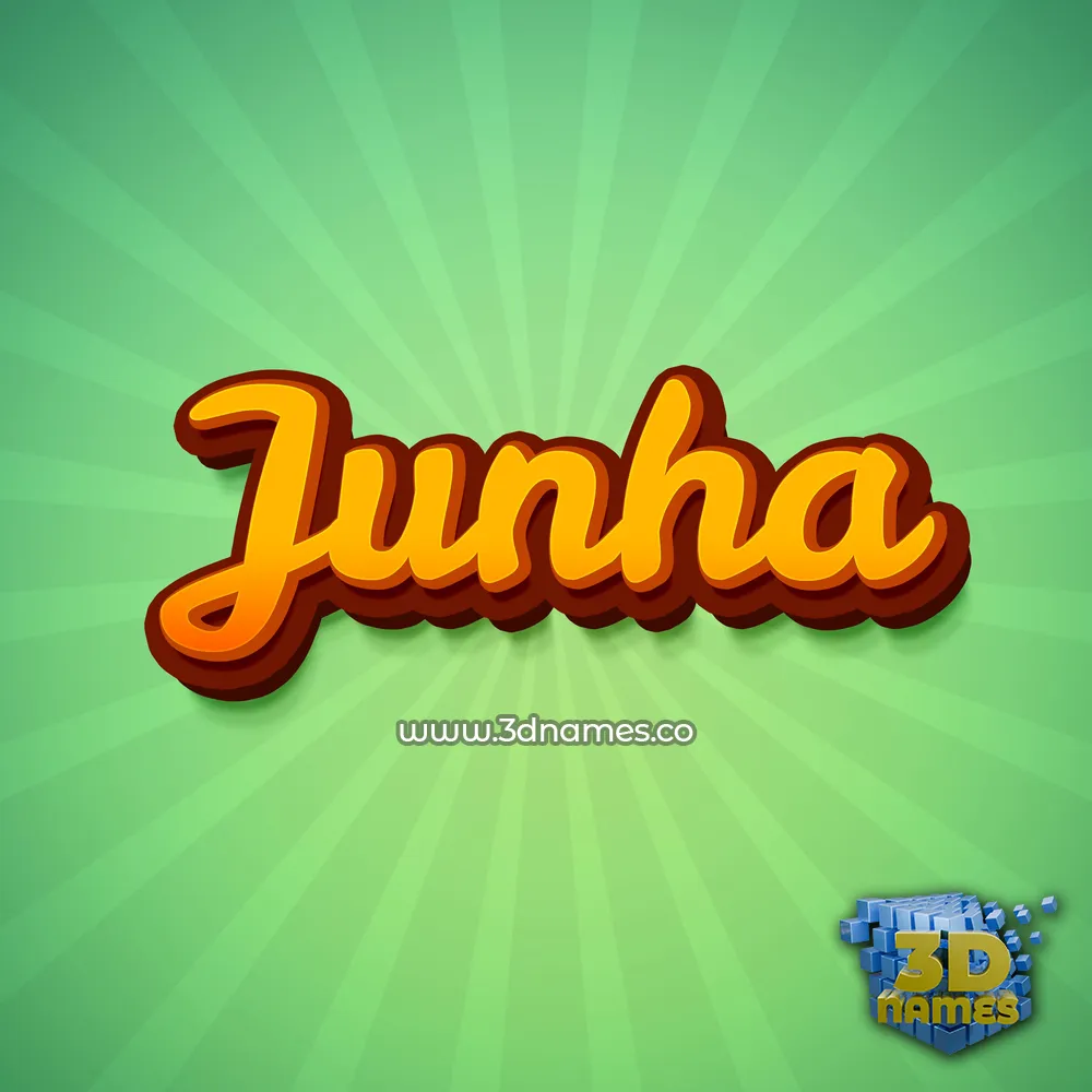 junha in Green Rays style - 3D name wallpaper